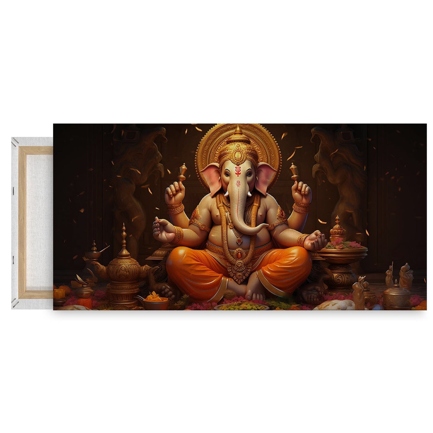 Illustration Ganesha Canvas Wall Painting for Living Room, Bedroom, Office.