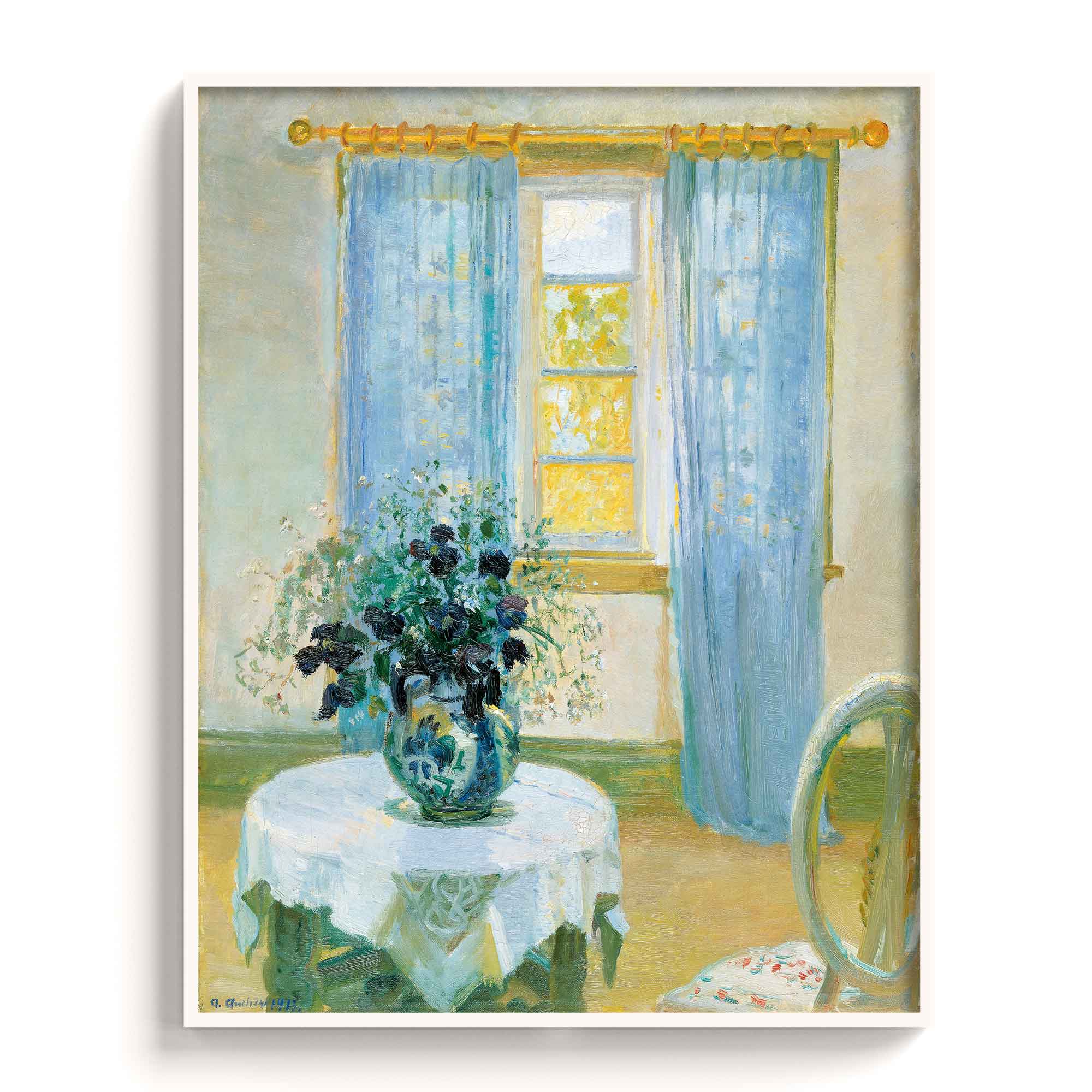 Anna Ancher – Interior with clematis, 1913