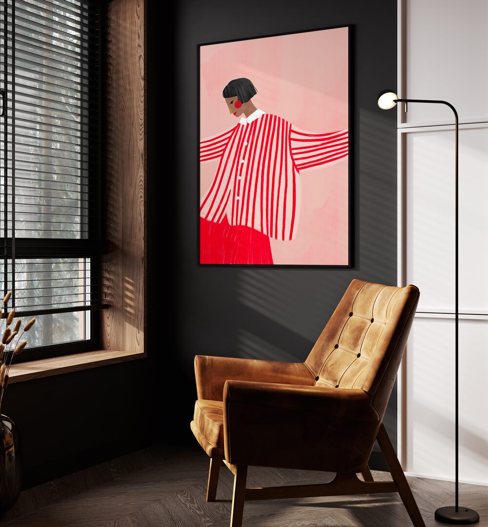 THE WOMAN IN STRIPES , PORTRAITS & FIGURATIVE ILLUSTRATIONS