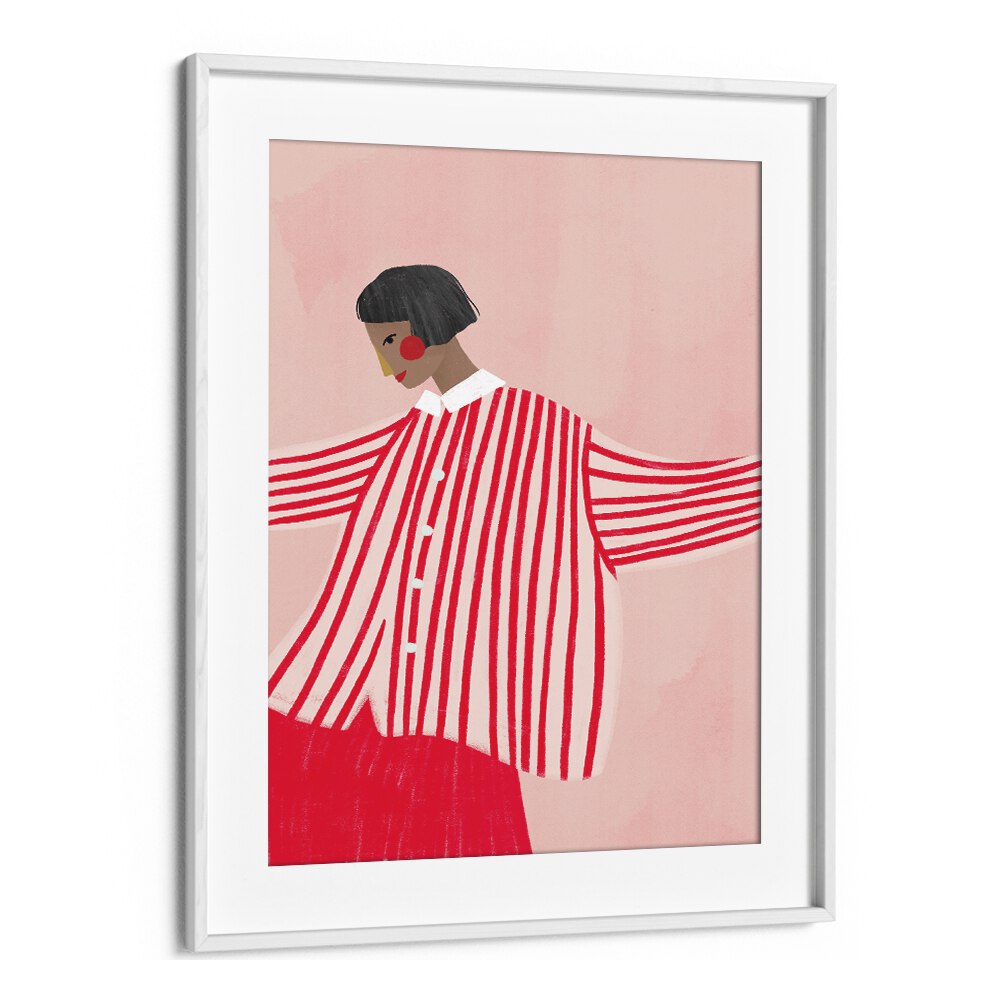 Stunning illustration, THE WOMAN IN STRIPES, PORTRAITS by Bea Muller, celebrates modern feminine strength beautifully.