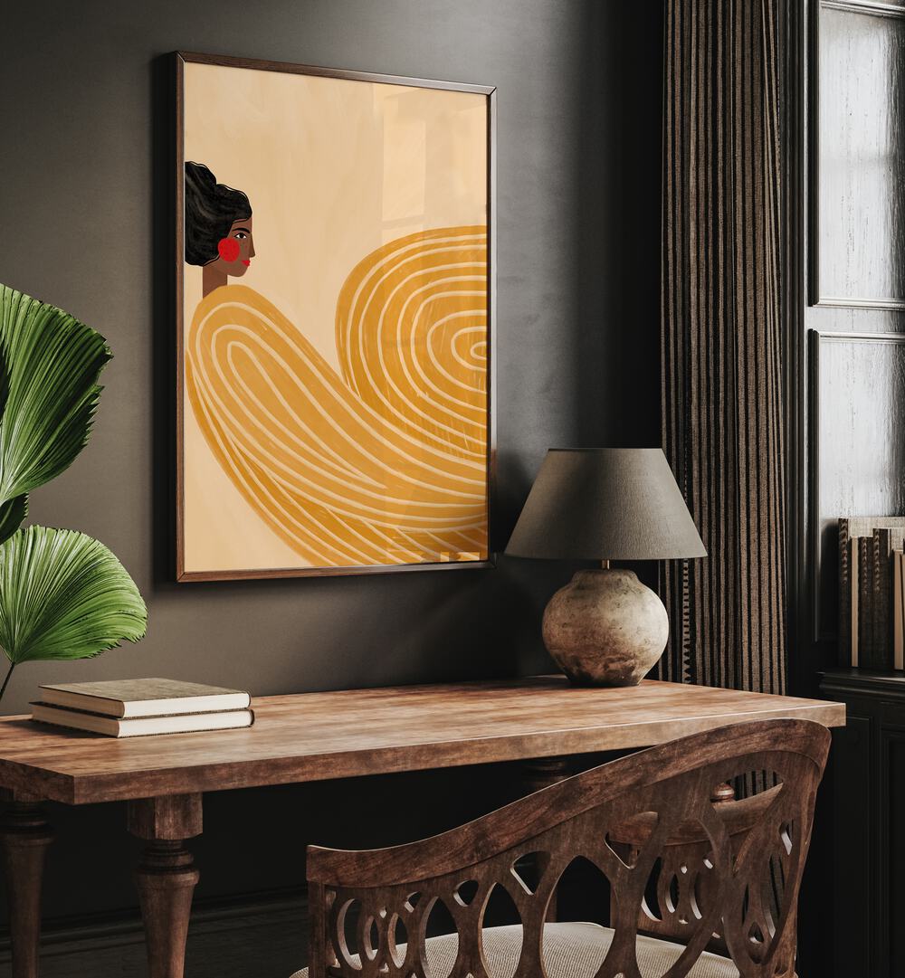 WOMAN WITH YELLOW STRIPES, PORTRAITS & FIGURATIVE ILLUSTRATIONS