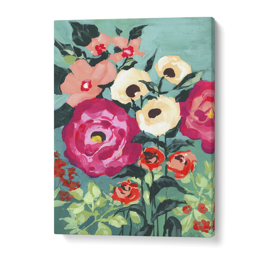 Viva Magenta Peonies Botanical Flower Paintings Artwork in Gallery Wrap
