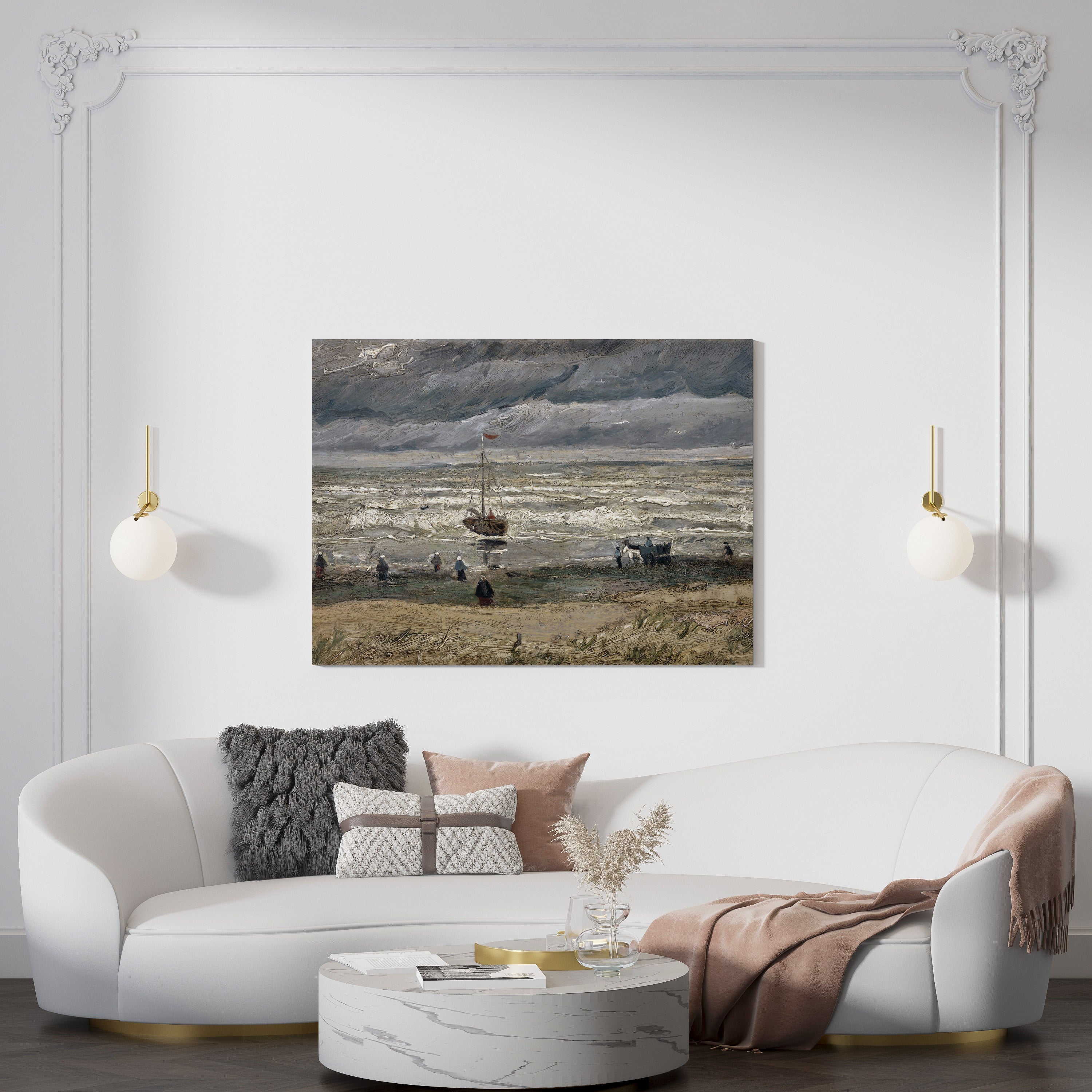 Beach at Scheveningen in Stormy Weather (1882) by Vincent Van Gogh // Wall Art Print