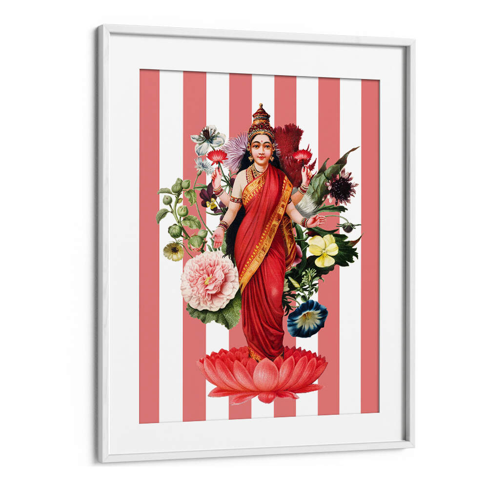 LAKSHMI A FLORAL TRIBUTE , INDIAN ART PAINTINGS