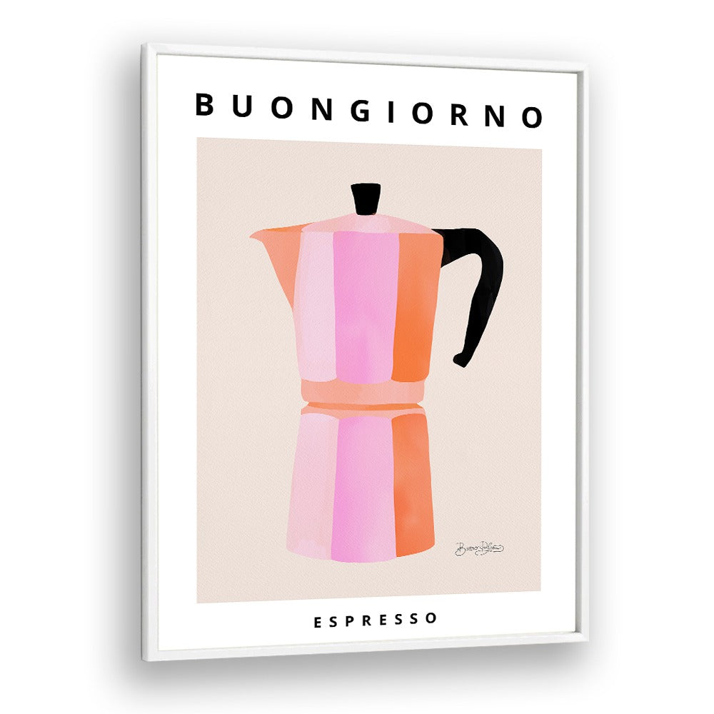 Transform your kitchen with BUONGIORNO ESPRESSO, KITCHEN POSTERS featuring a stylish espresso maker design.