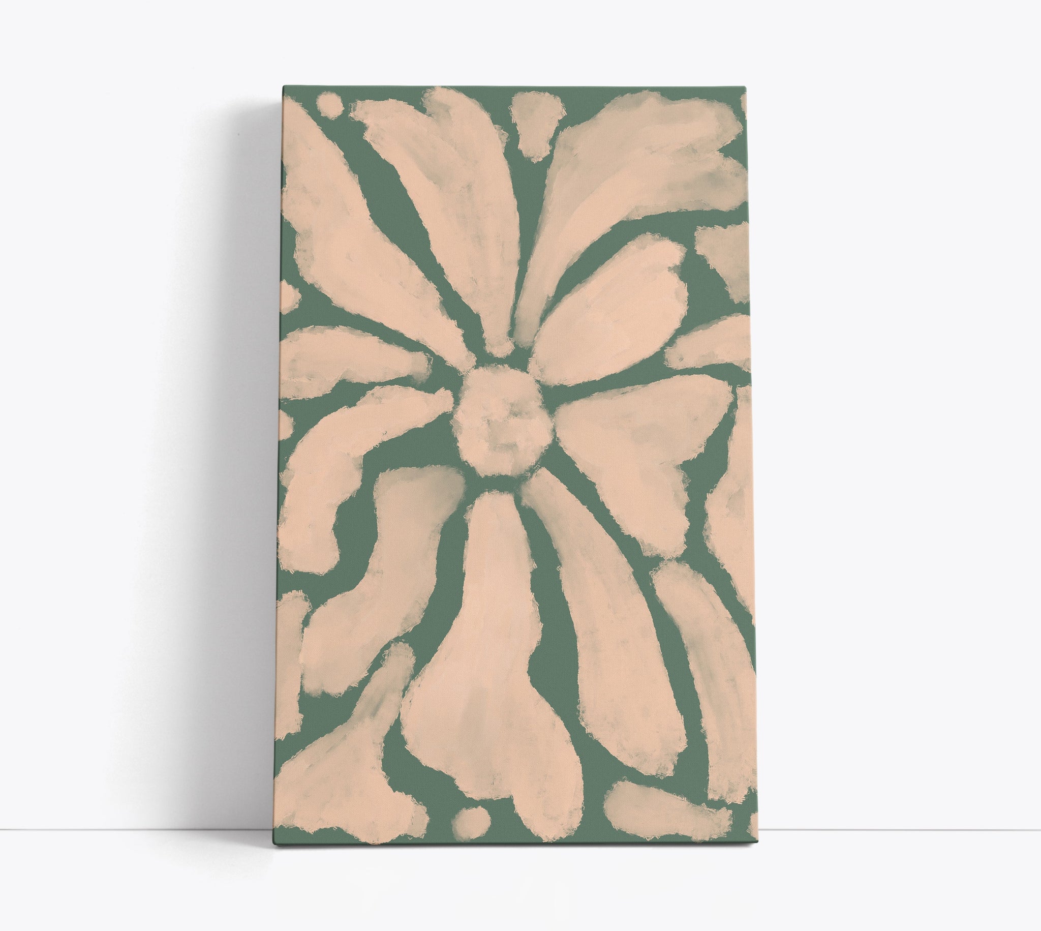 Blue Pastel Flower Decor Wall Art Print