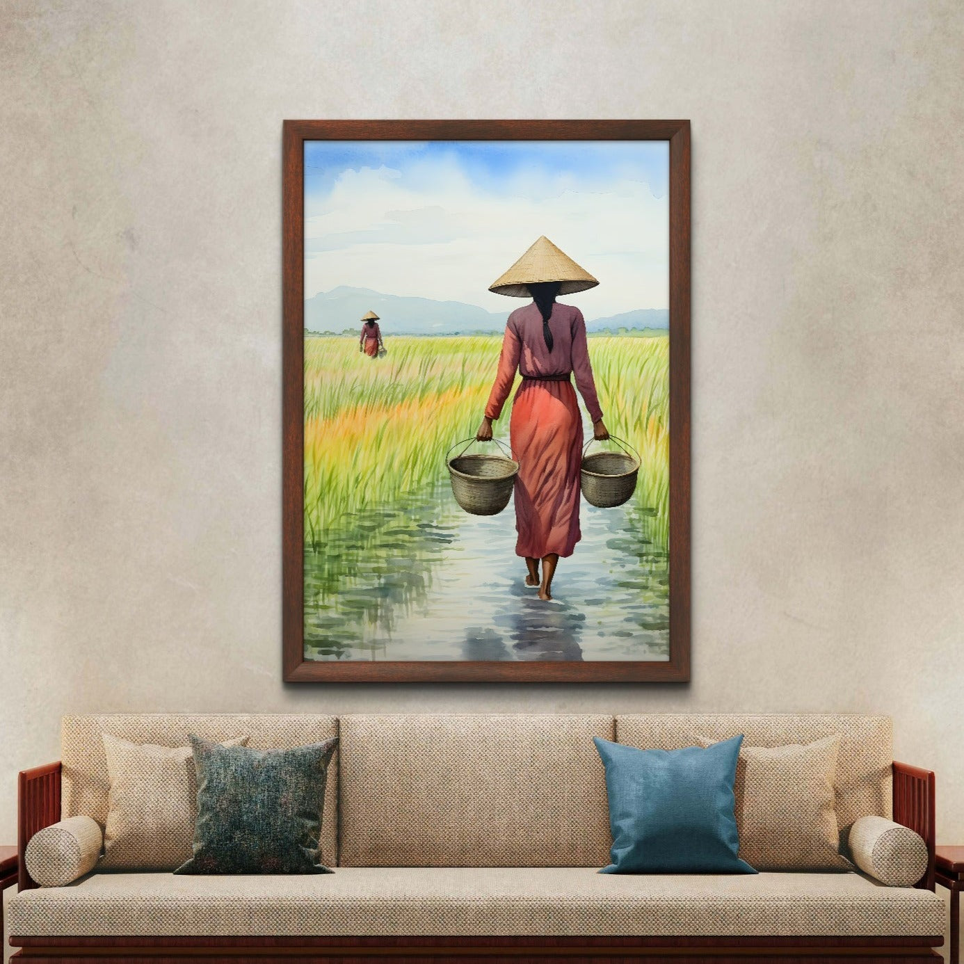 Lady in the Rice Field by Vietnamese Pho