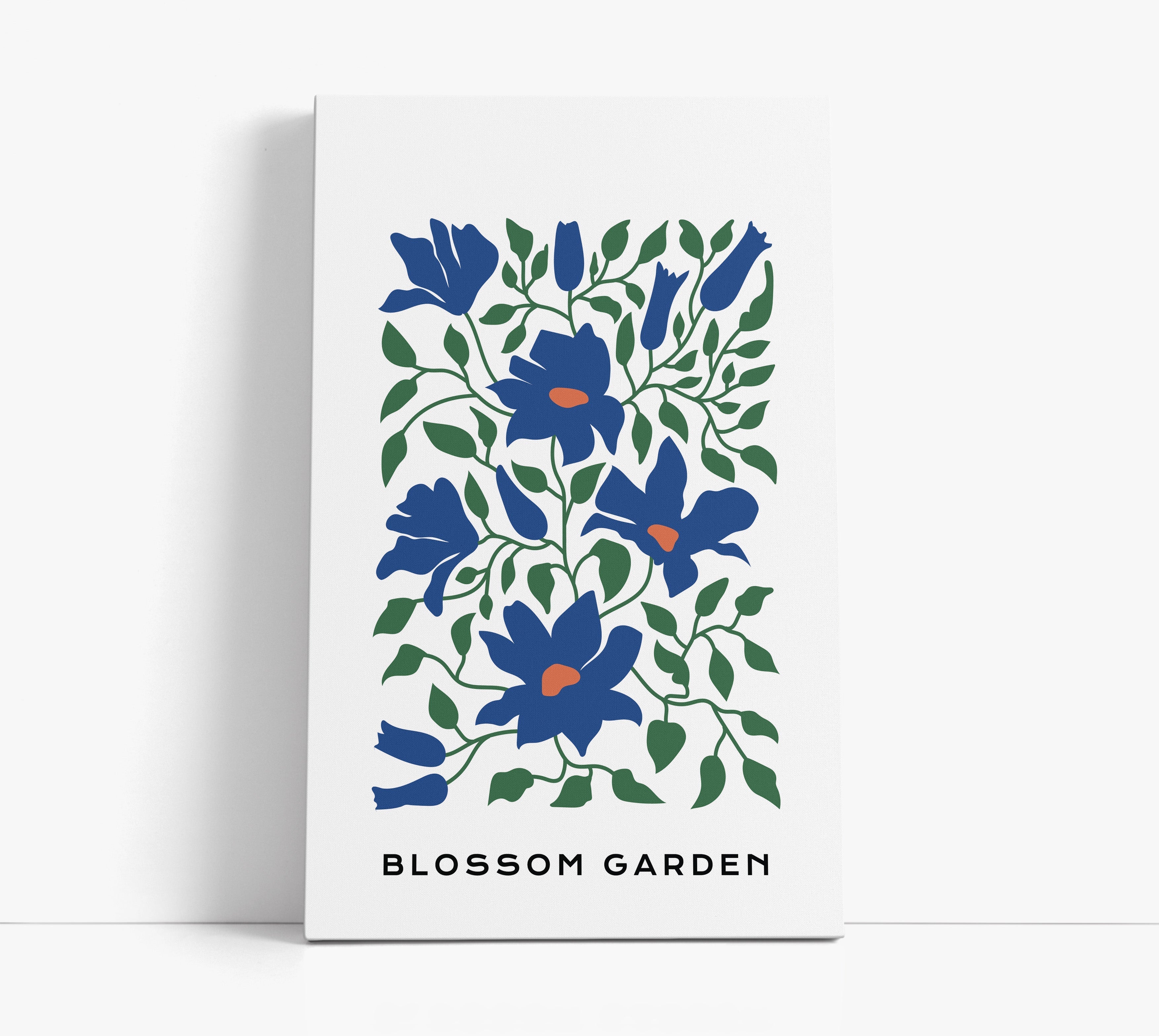 Blue Botanical Pattern Print