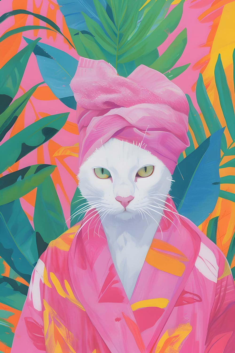 Tropical Diva Maximalist Animals Wall Art