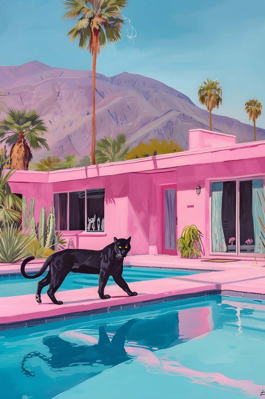 Poolside Predator Maximalist Animals Wall Art