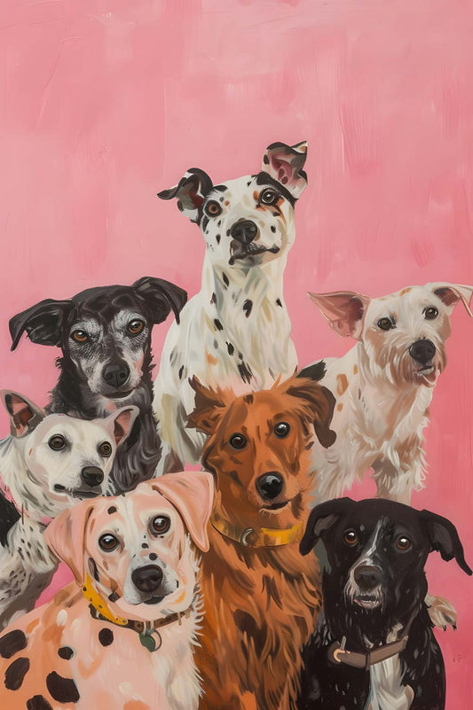 Puppy Posse Maximalist Animals Wall Art