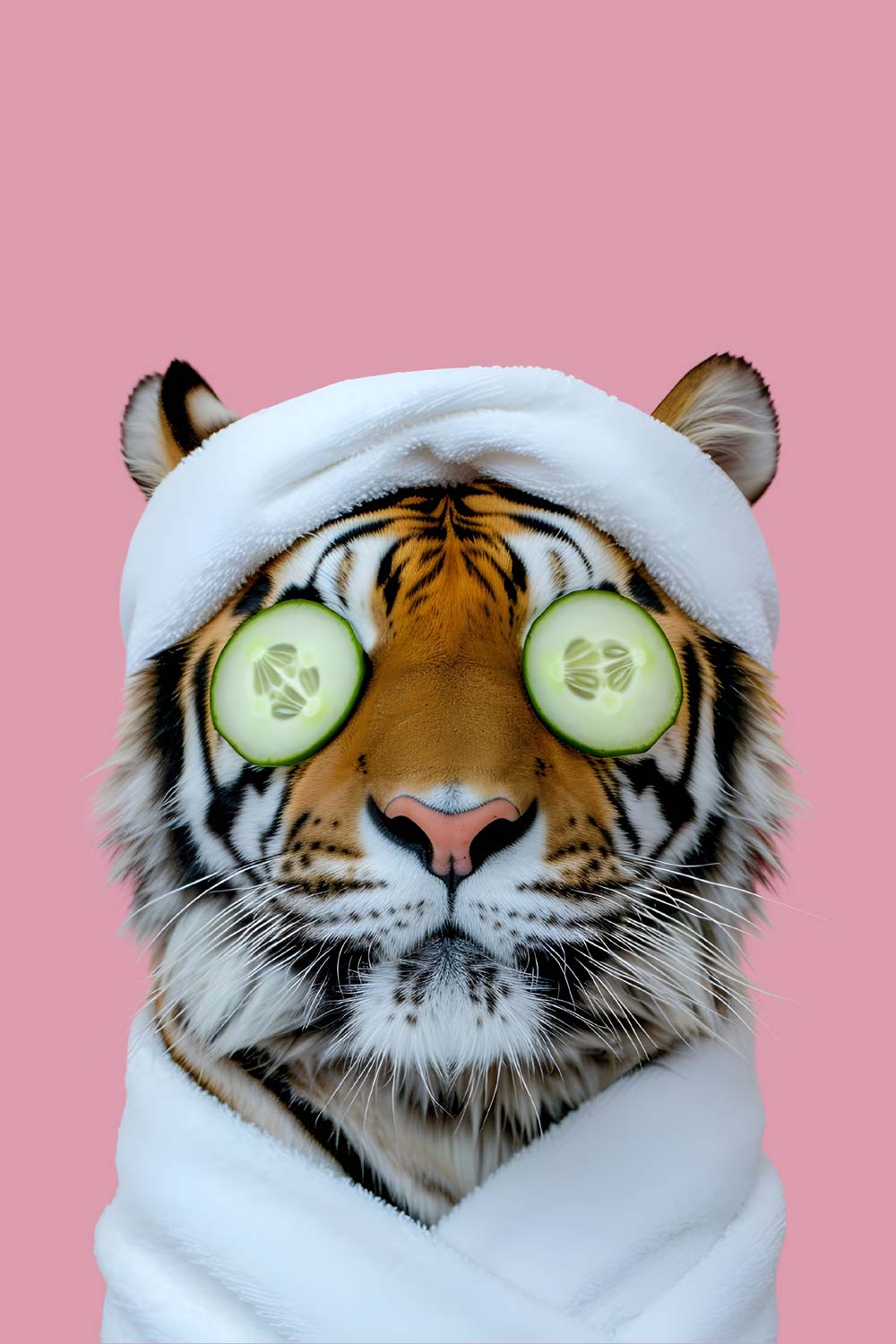 Tiger Spa Day Maximalist Animals Wall Art