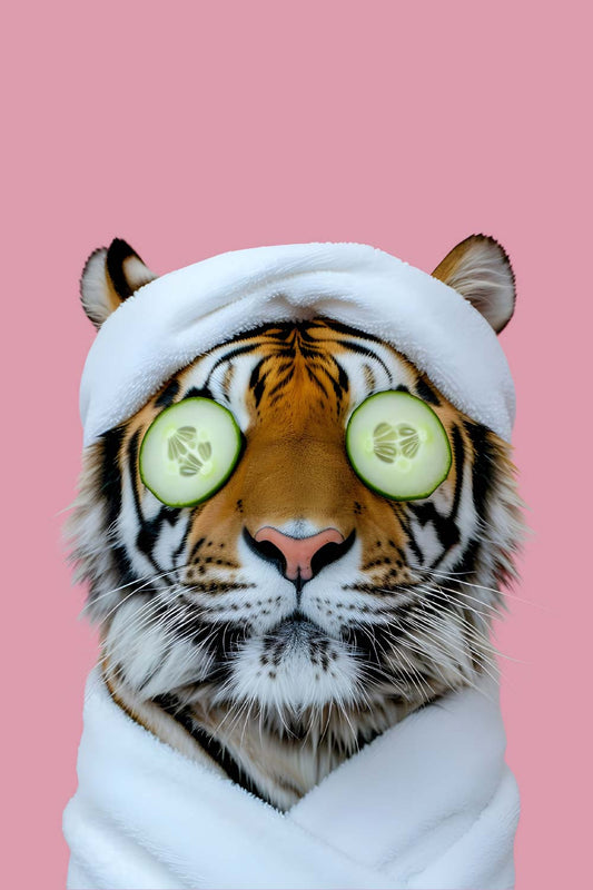 Tiger Spa Day Maximalist Animals Wall Art