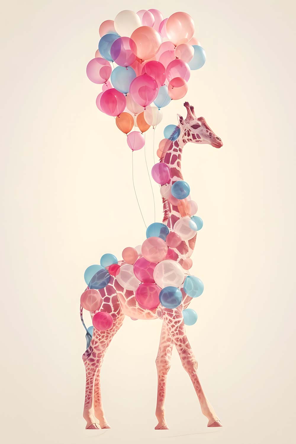 The Balloon Giraffe Maximalist Animals Wall Art