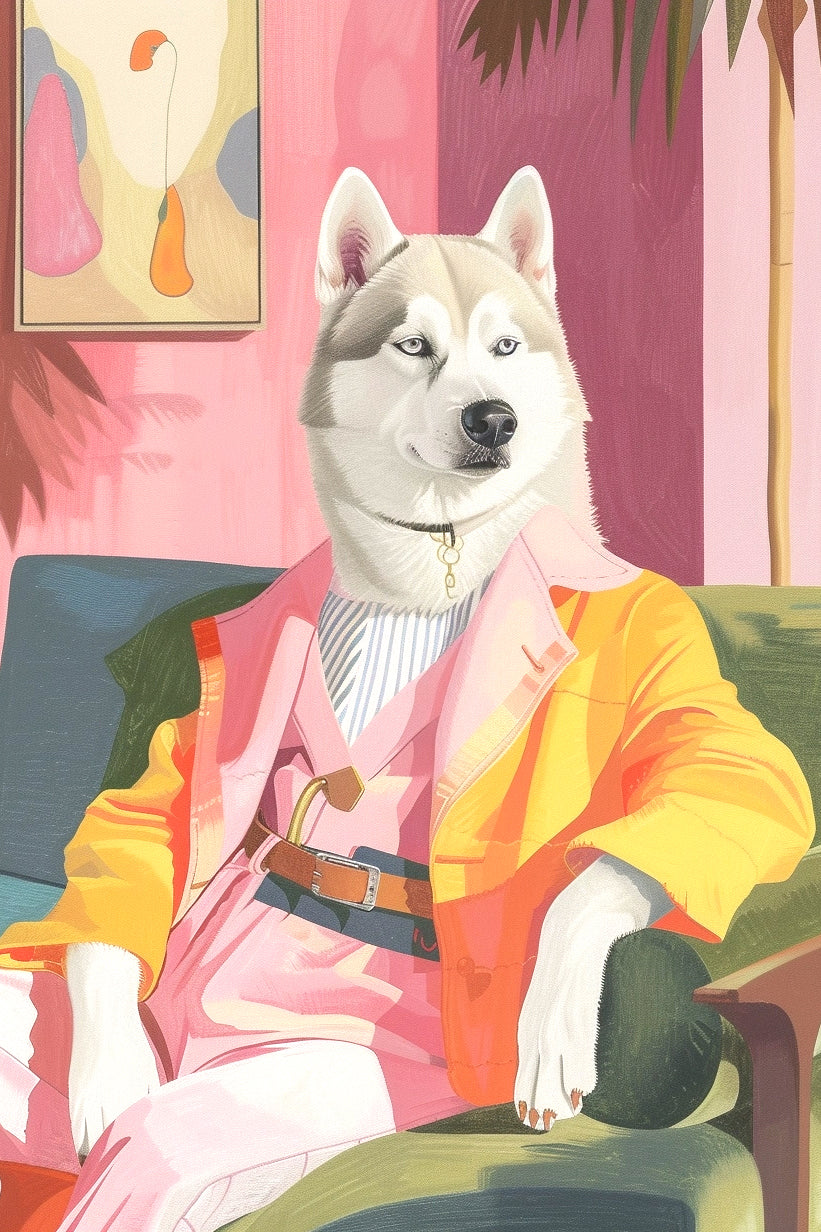 The Dapper Husky Maximalist Animals Wall Art