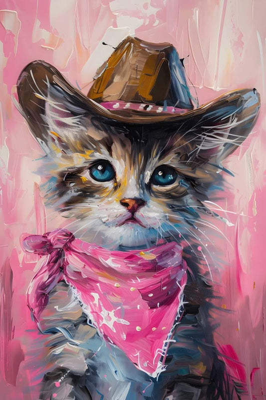 Cowboy Cat Maximalist Animals Wall Art