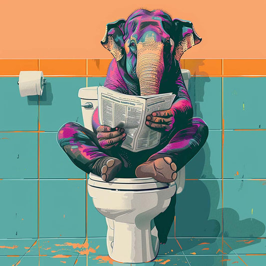 Elephant Flush Maximalist Animals Wall Art