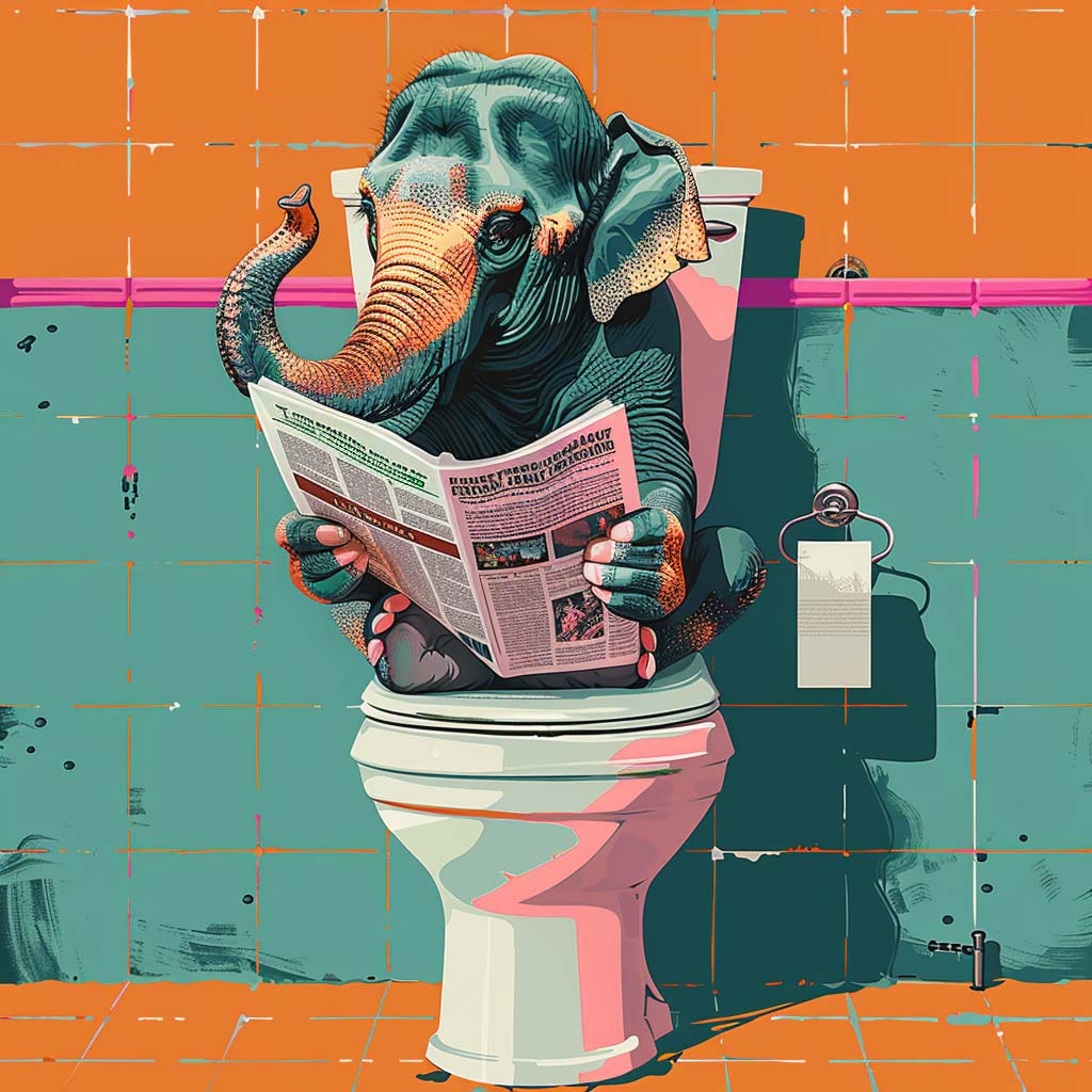 Bathroom Break Headlines Maximalist Animals