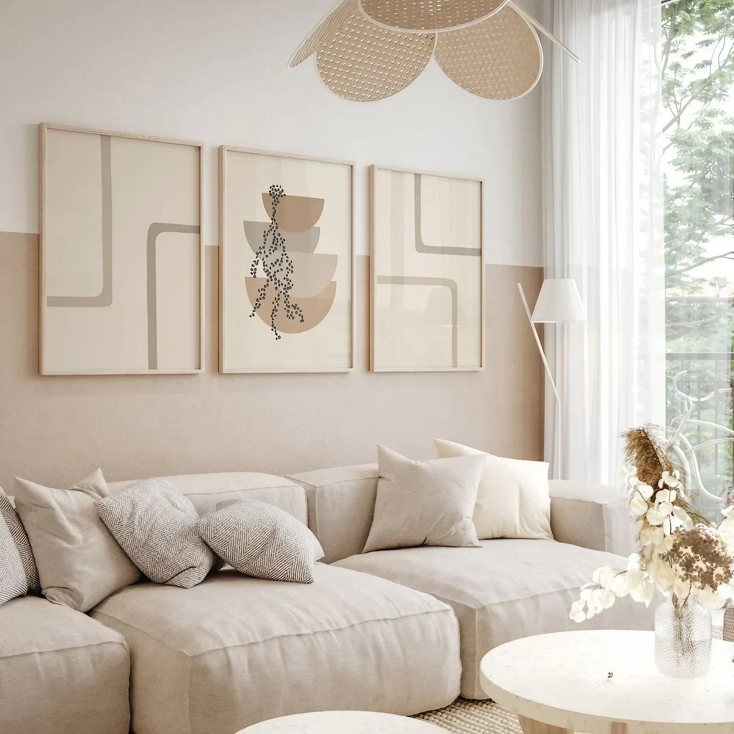 Boho Line Wall Art Set of 3 Wall Frames