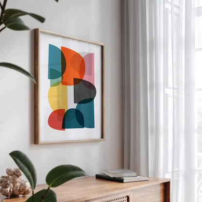 Colorful Bold Print Mid Century Wall Frame