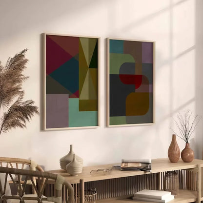 Modern Poster Geometric Teen Room Decor Office Wall Frame