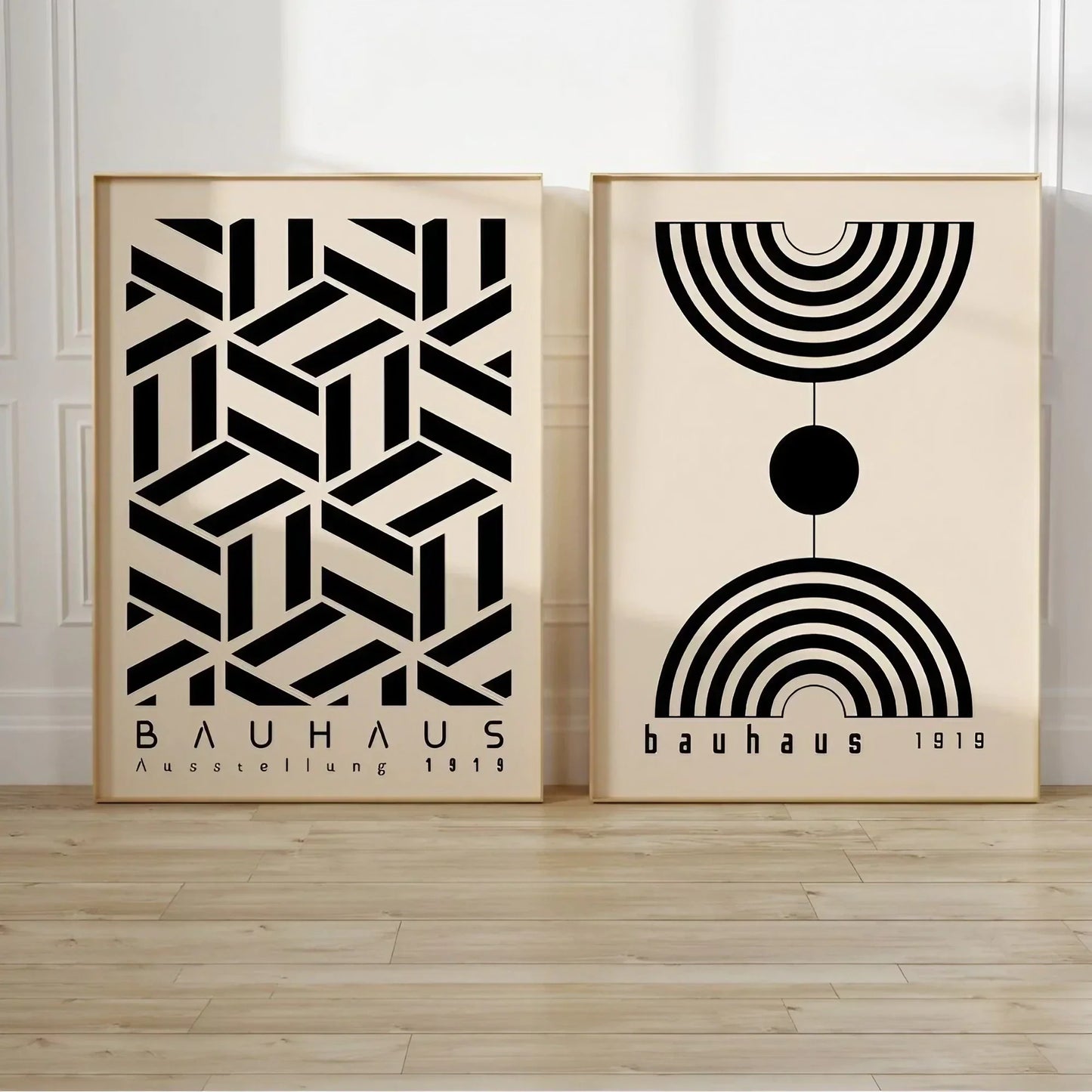 Mid Century Modern Wall Art Set of 2 Black Wall Frame