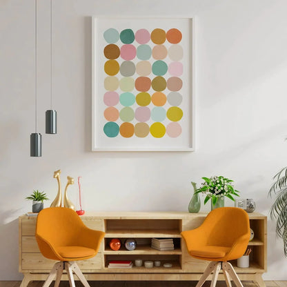 Polka Dot Bedroom Decor Pastel Wall Frame