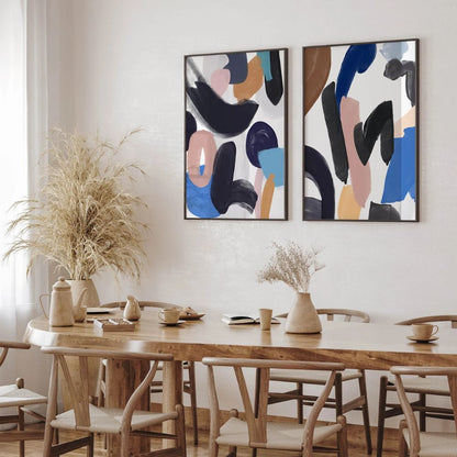 Brush Stroke Expressionism Wall Art Wall Frame Set of 2