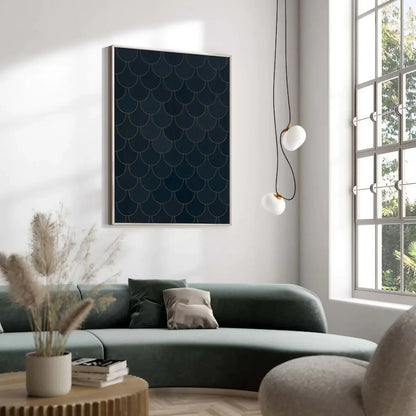 Navy Blue Art Decor Living Room Wall Frame