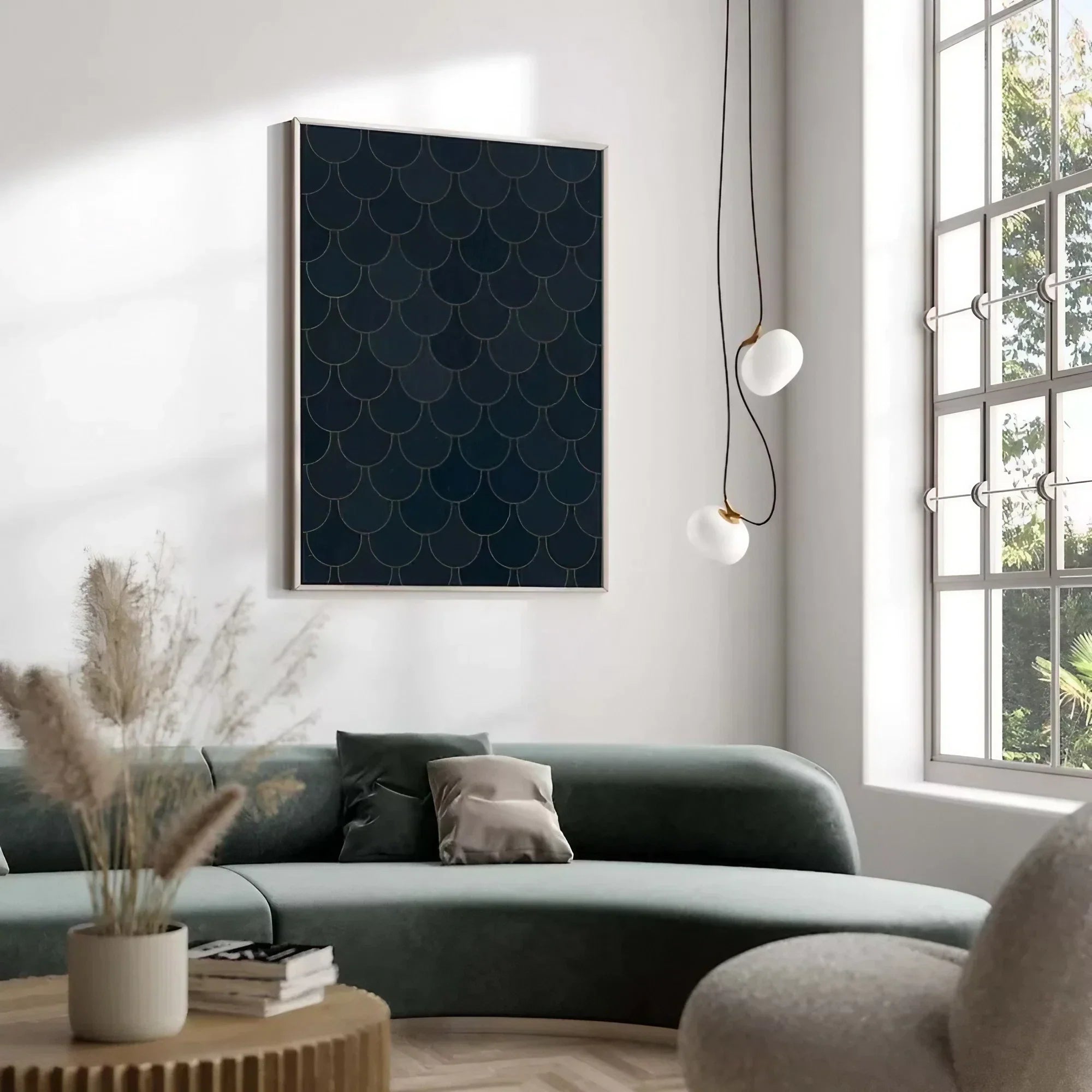 Navy Blue Art Decor Living Room Wall Frame
