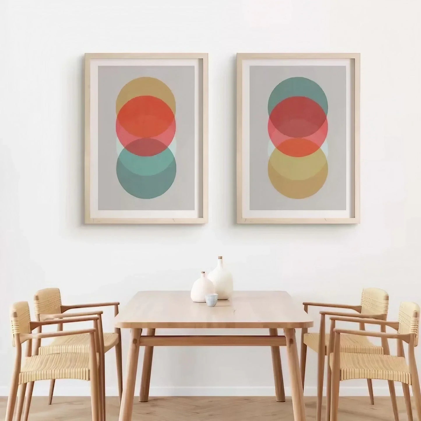 Scandinavian Morden Set of 2 Colorful Wall Frame