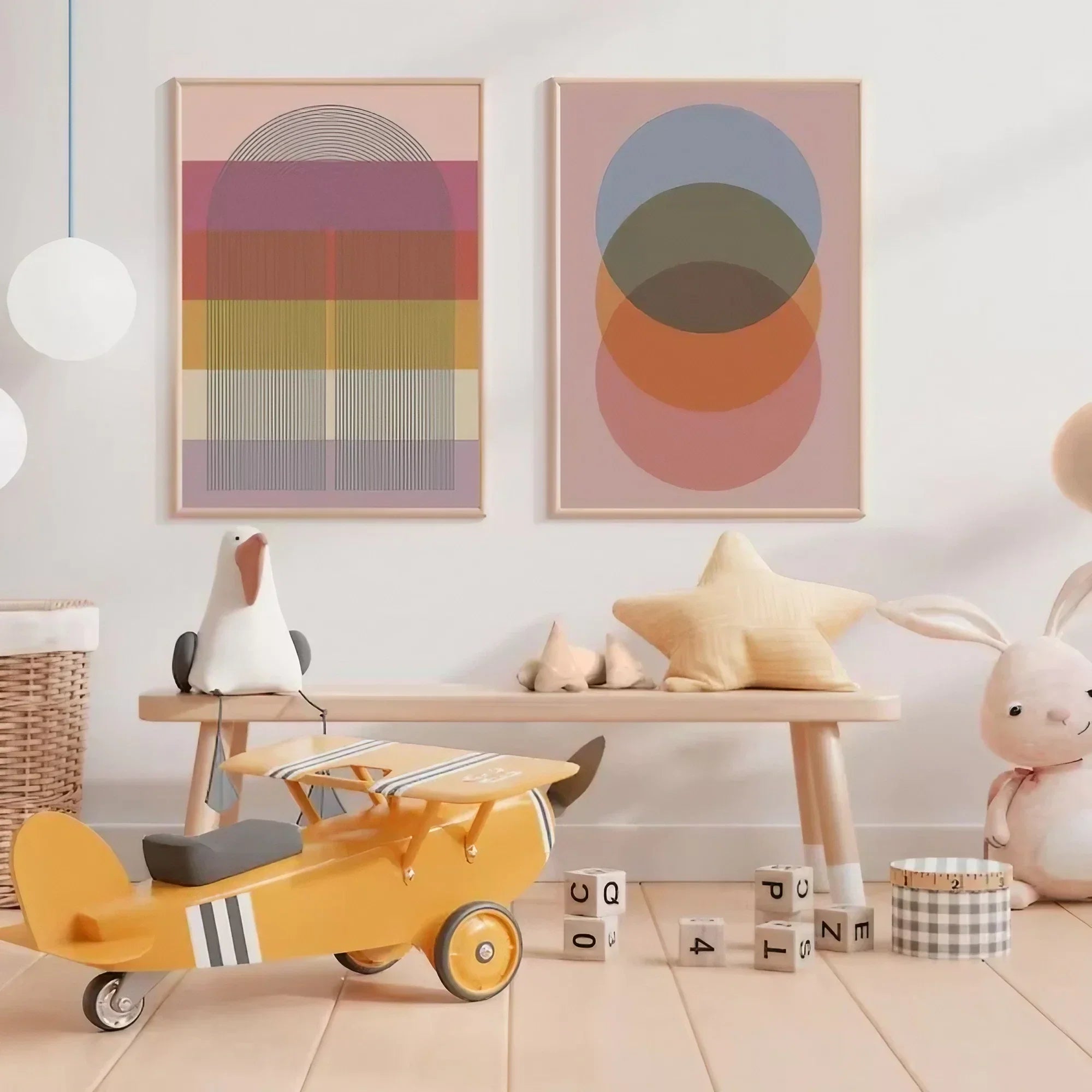 Pink Abstract Geometric Wall Frame