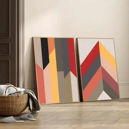 Colorful Chevron Wall Art Color Block Prints Modern Wall Frame