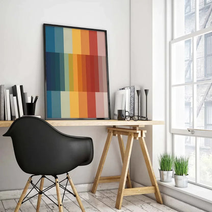 Bold Large Abstract Rainbow Wall Frame