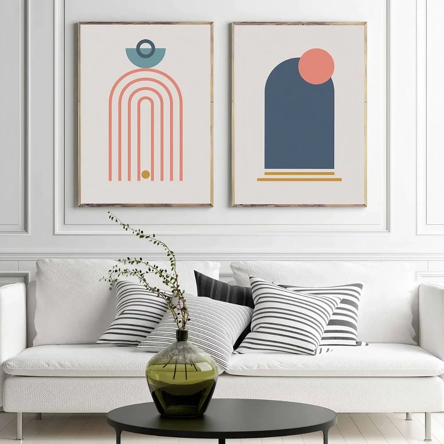 Set of 2 Mid Century Art Retro Wall Frame