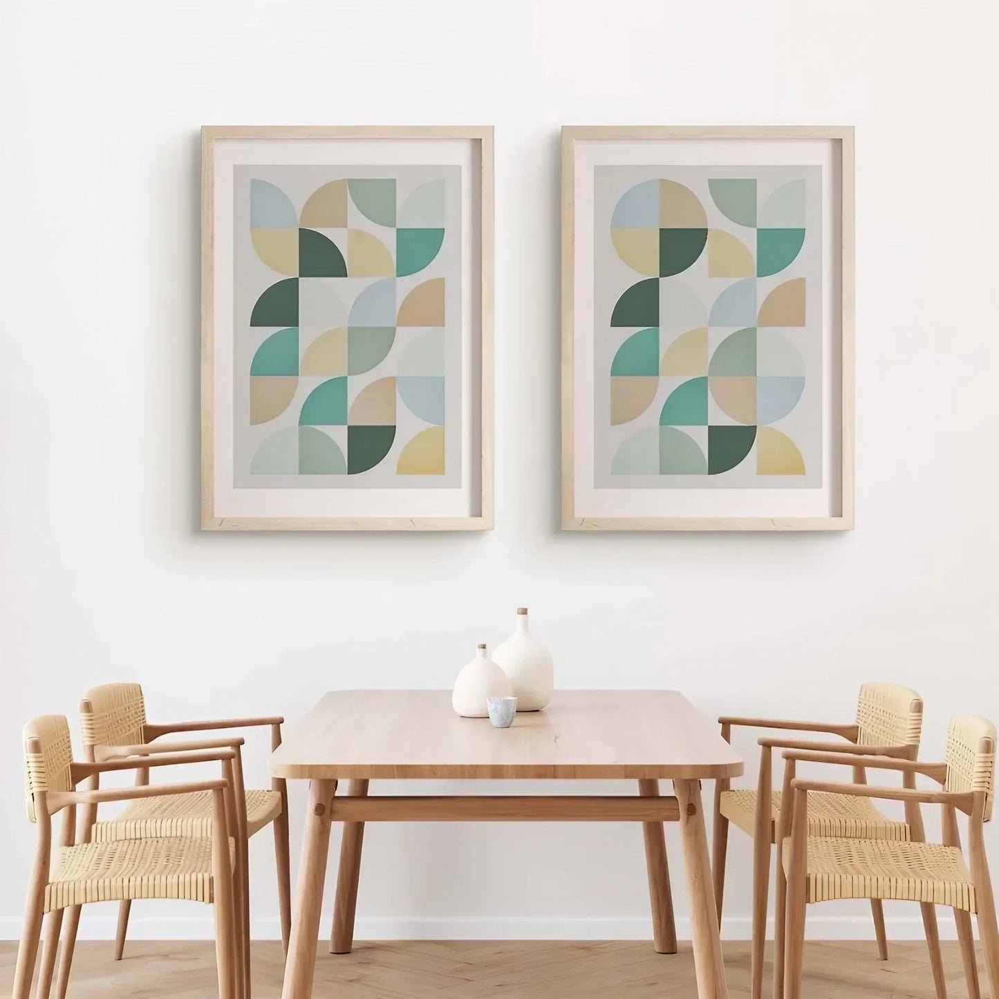 Set of 2 Prints Geometric Modern Boho Decor Art Modern Wall Frame