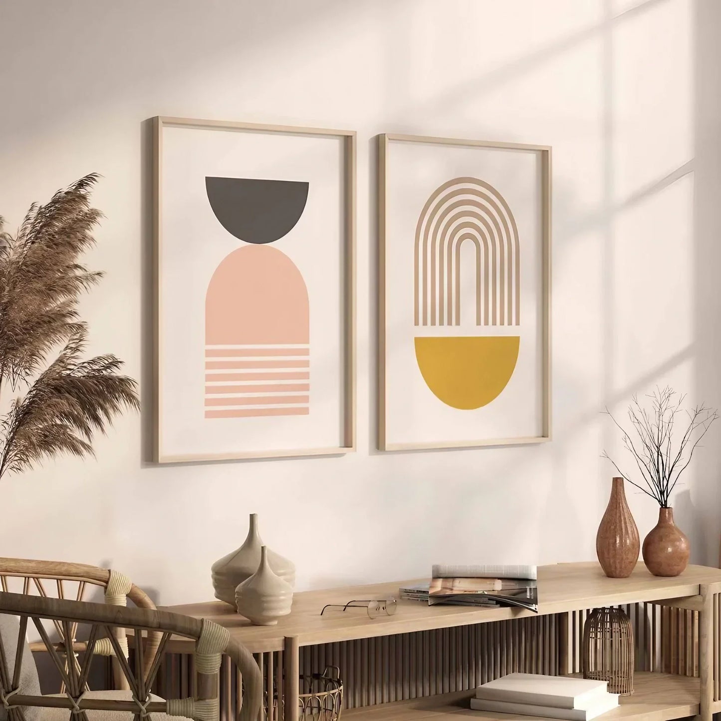 Colorful Bedroom Set of 2 Rainbow Print Teen Girls Bedroom Decor Wall Frame