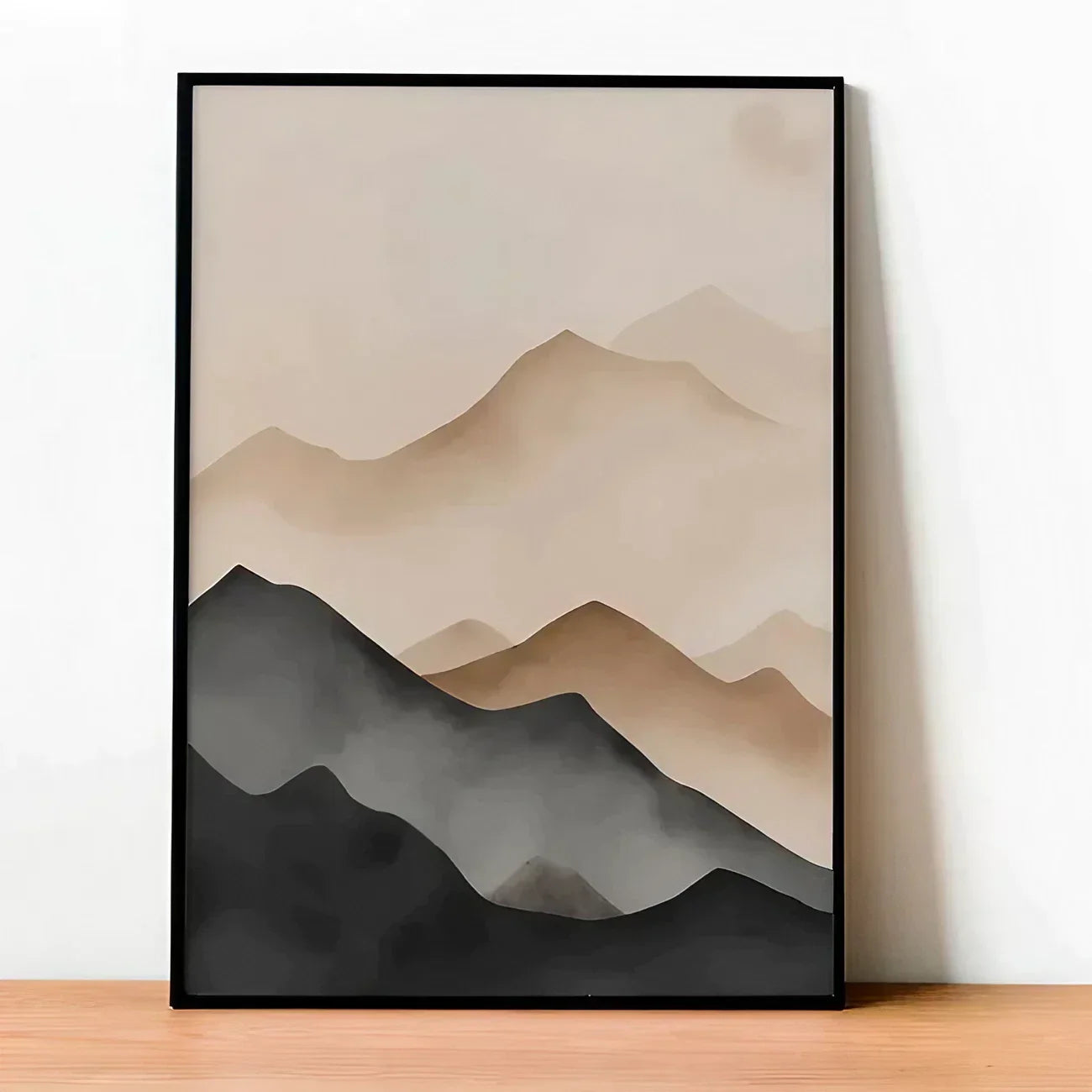 Watercolor mountains minimalist abstract Wall Frame