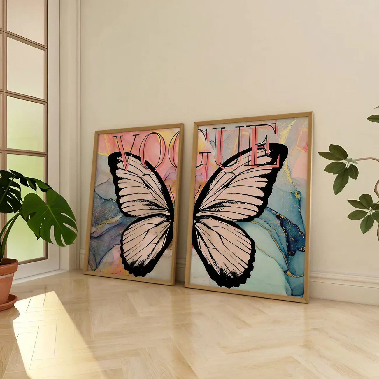 Butterfly Modern Wall Art Set of 2 Wall Frame
