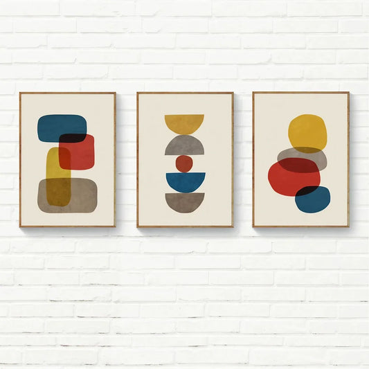 Colorful Modern Wall Art Set of 3 Wall Frames