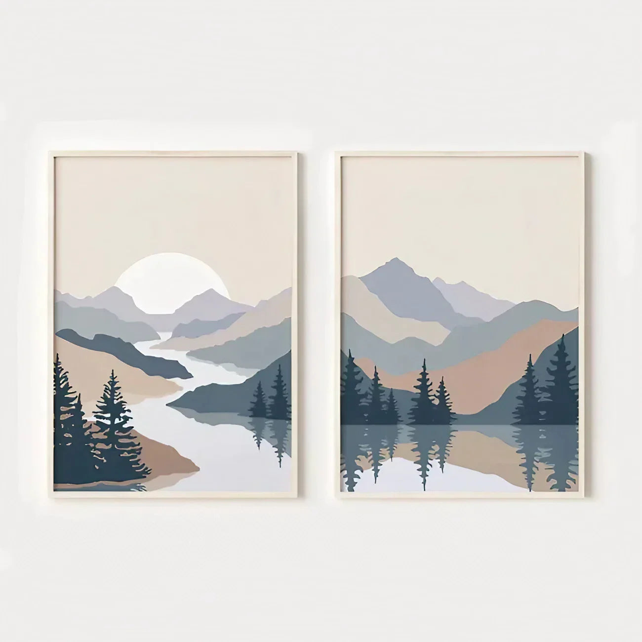 Mountain Sun Wall Frame Set of 2
