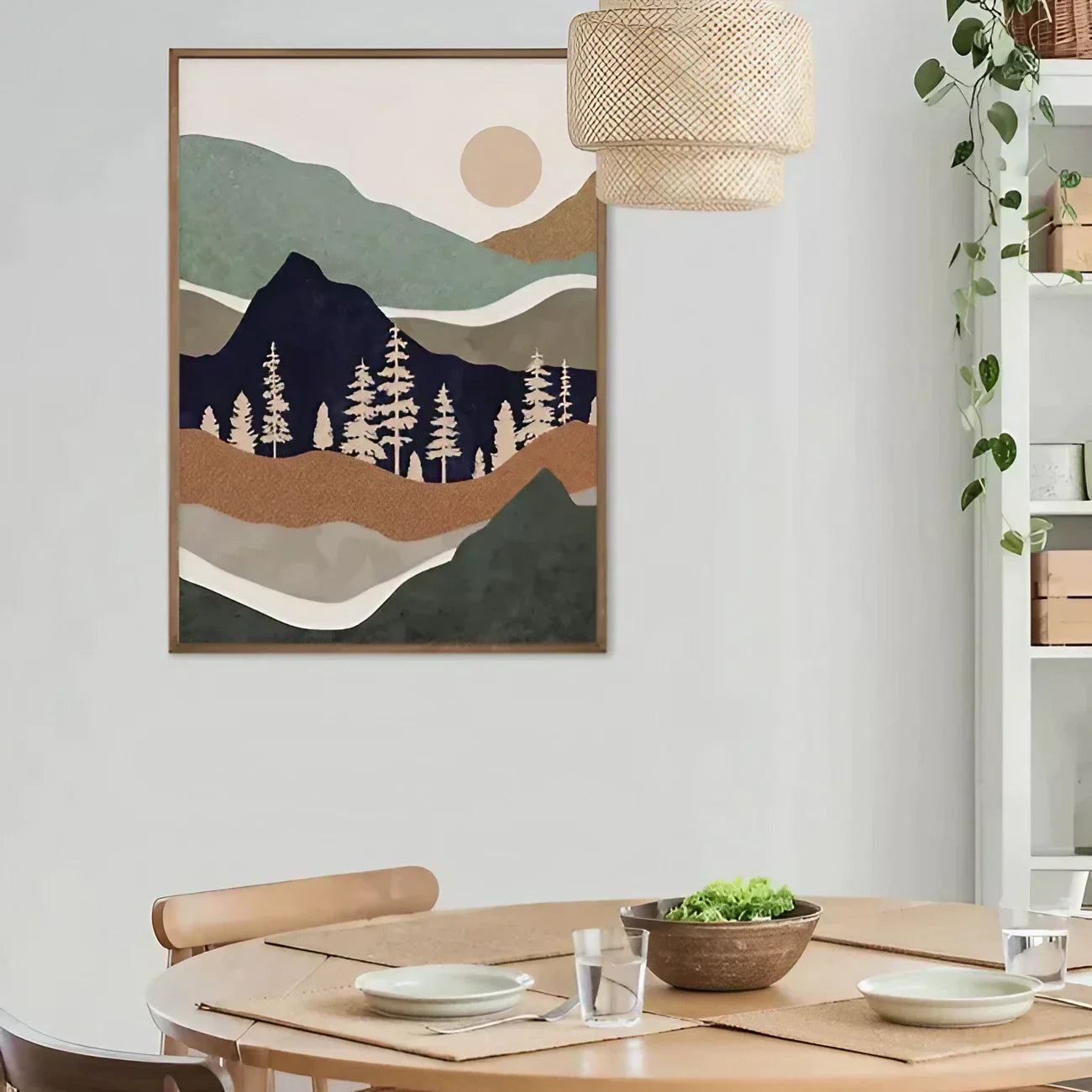 Mountains and Trees Landscape Wall Frame