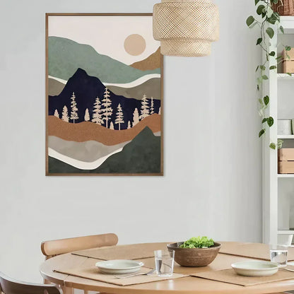 Mountains and Trees Landscape Wall Frame