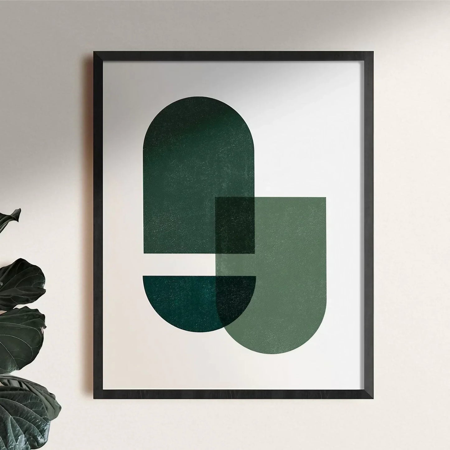 Forest Green Geometric Mid Century Wall Frame