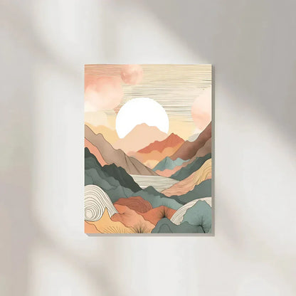Sun and Mountain Wall Art Wall Frame