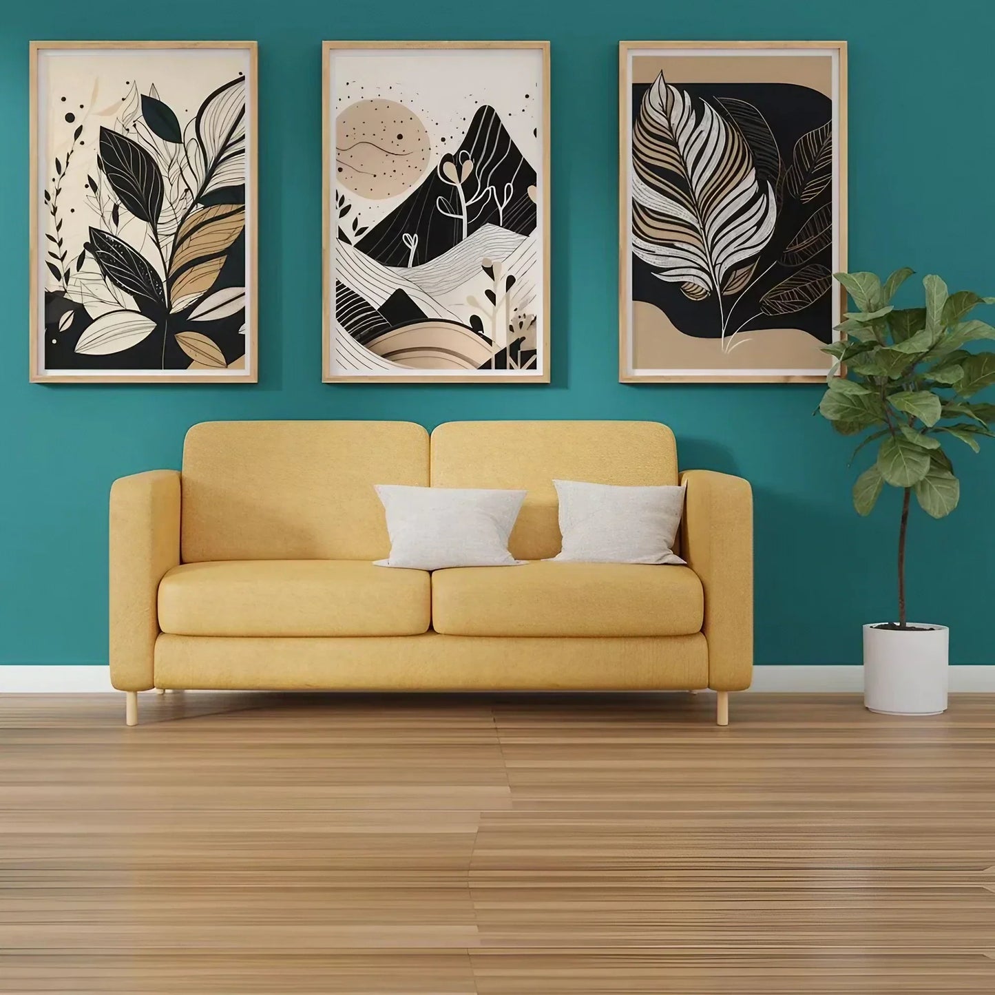 Boho Wall Art Set of 3 Wall Frame