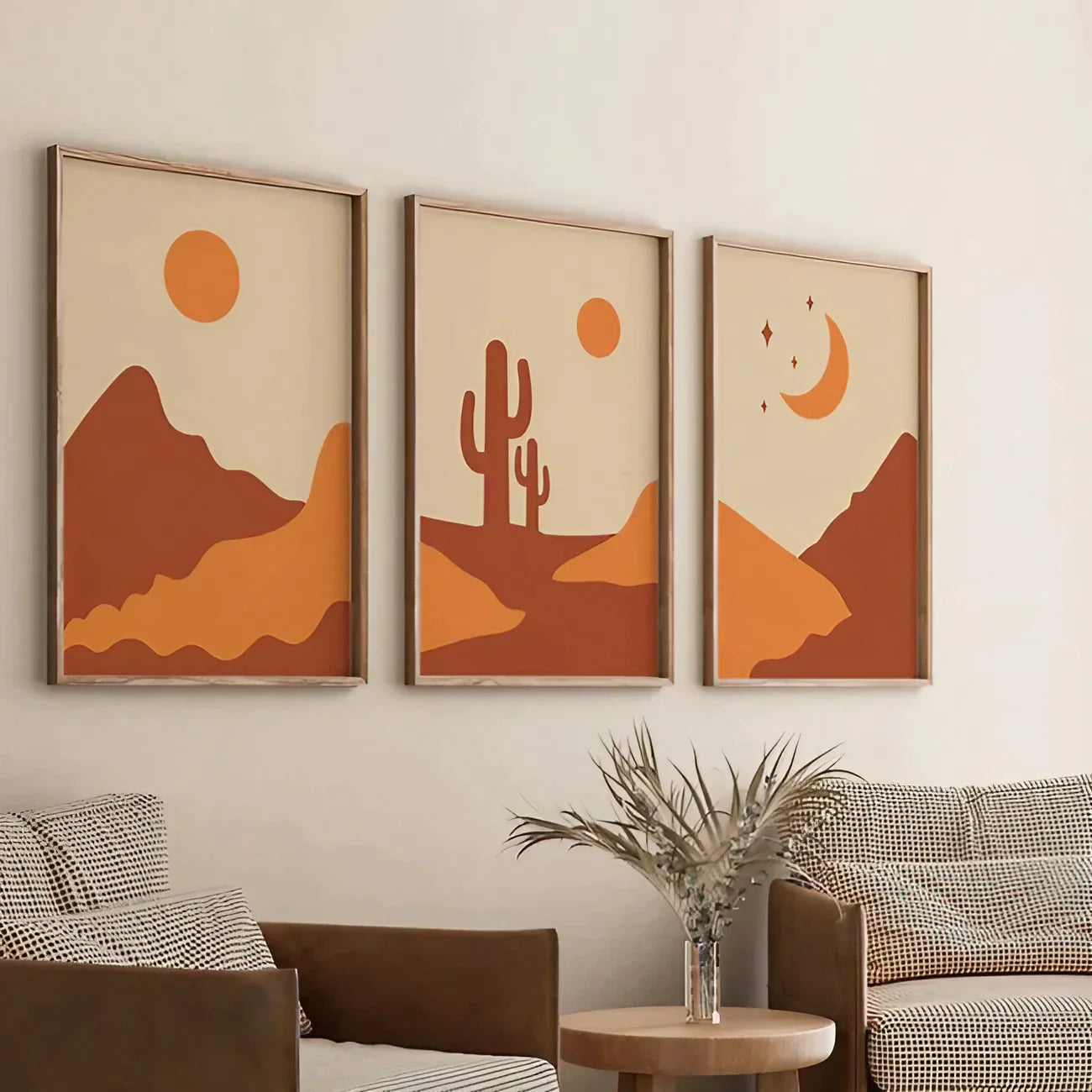 Sun Moon Mountain Set of 3 Wall Art Frame