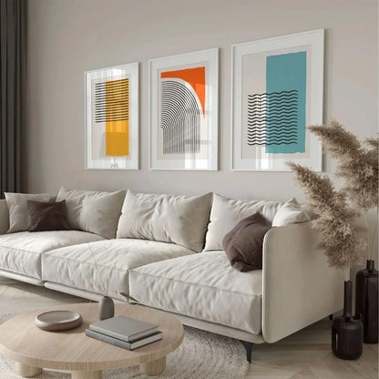 Mid Century Modern Wall Art Set of 3 Wall Frame