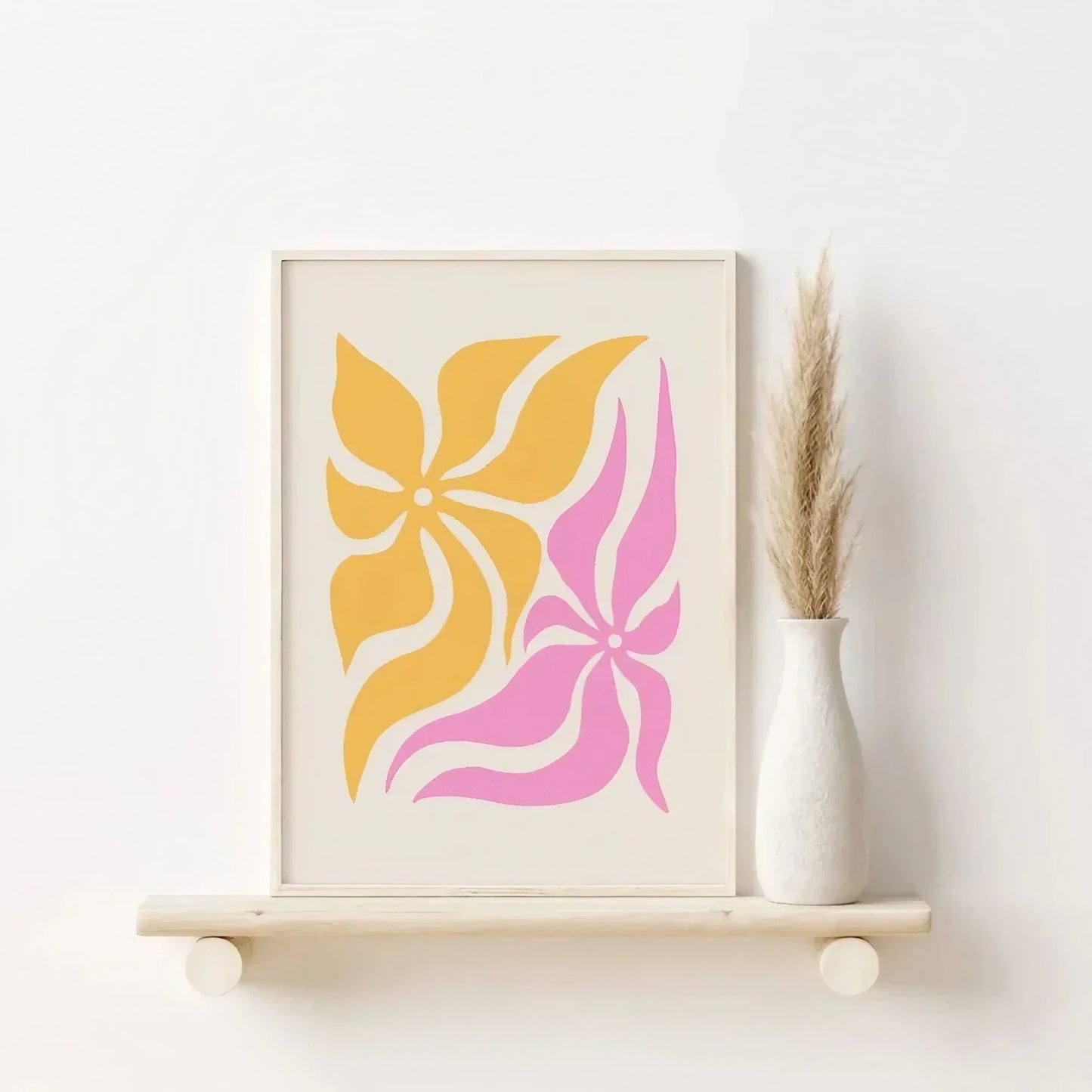 Colorful Floral Living Room / Bedroom Wall Art Frame