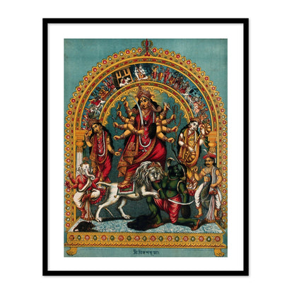 Mahishasura Mardini - Maa Durga by Raja Ravi Varma Wall Art